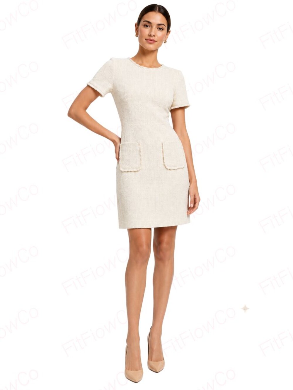 Brooks Brothers Tweed Sheath Dress Women 4 Ivory Metallic NWT